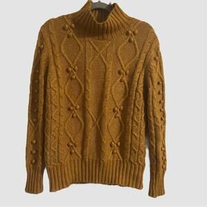 Cupcakes and Cashmere Mock Neck
Cableknit Bobble Sweater‎ In Curry Size Large